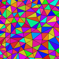 colorful triangle pattern, stained glass texture, mosaic picture, abstract image, vector illustration