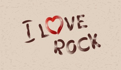 Inscription I love rock