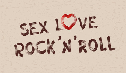 Inscription sex love rock' n' roll