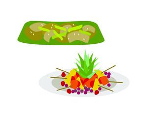 hawaiian food logo icon Vector
