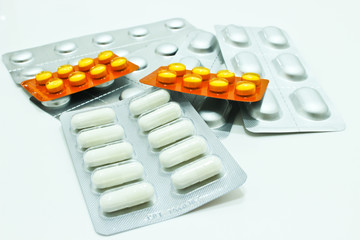 Drugs in Package Isolated on the White Background