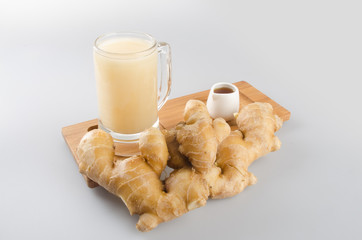 Ginger tea or herbal tea on a background.