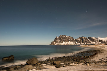Fototapeta na wymiar Utakleiv Beach, Lofoten Islands, Norway