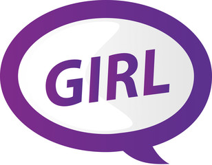 vector illustration of girl callout sign