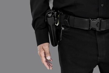 Uniformed Man with Handgun