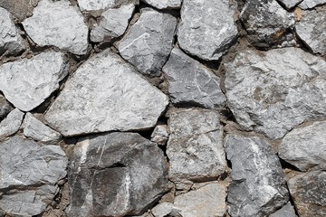 Horizontal Texture of The Asymmetrical Stone Wall