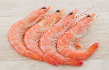 Cooked Prawns or Tiger Shrimps on A Cutting Board