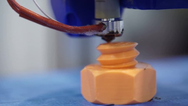 White 3D printing piece. 3D Printing detail