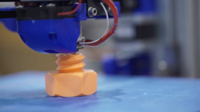White 3D printing piece. 3D Printing detail