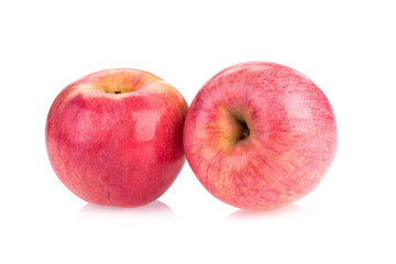 Red ripe apple on white background