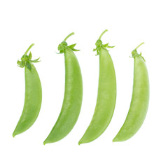 sweet fresh green peas isolated on white background
