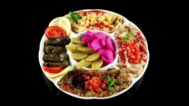 Most popular Arabic middle east appetizer food, loop
