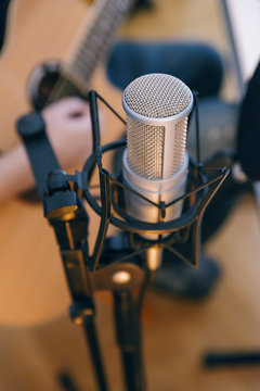 Professional condenser studio microphone.