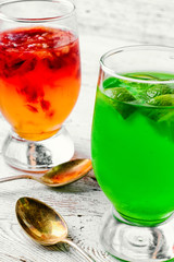 jelly drink with kiwi and oranges