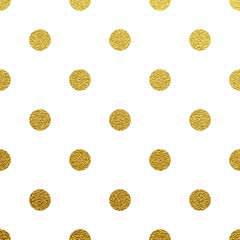 Motif de paillettes transparentes à pois or sur fond blanc