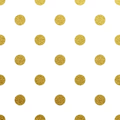 Sierkussen Gouden polka dot naadloos glitterpatroon op witte achtergrond © Ron Dale