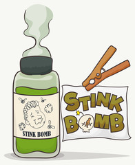 Stink Bomb Ready to be Launched, Vector Illustration