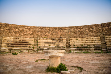 Amphitheater in ancient city of Salamis, Northern Cyprus.