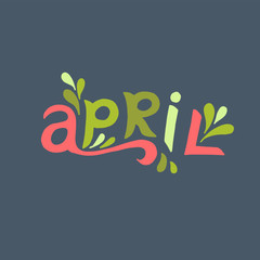 April lettering in vector