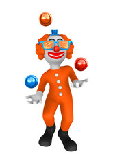 3d clown. Juggler