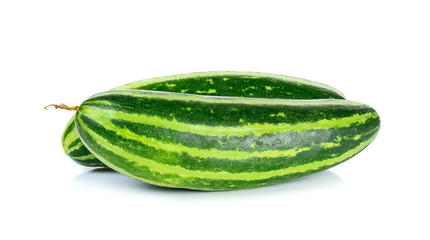 Striped cucumber isolated on the white background
