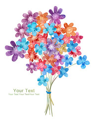 watercolor illustration flowers in simple background - 106848912