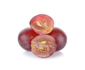 Red grape isolated on the white background