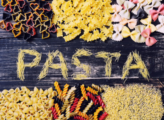 Colored Italian pasta