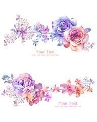 watercolor illustration flowers in simple background - 106849189