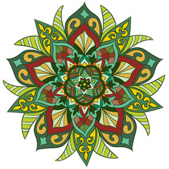 The circular flower isolated pattern mandala