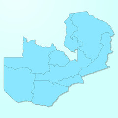 Zambia blue map on degraded background vector