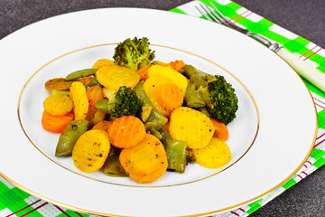 Grilled Vegetables Carrots, Green Beans, Broccoli