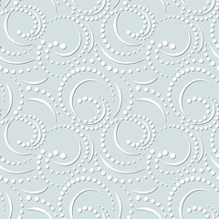 Decorative seamless pattern in light blue tone. Elegant, embossed effect texture vector design. Simple to edit, without gradient, three colors.