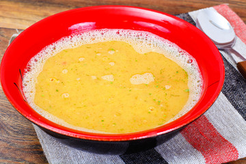 Healthy and Diet Food: Soup with Lentils, Celery