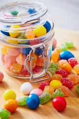 Colorful candies in jar - 106852388