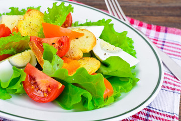 Tomato, Sweet Pepper with Egg and Bruschetta