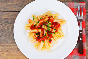 Pasta with Tomato Sauce Ketchup