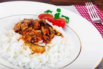 Rice with Canned Fish in Tomato Sauce