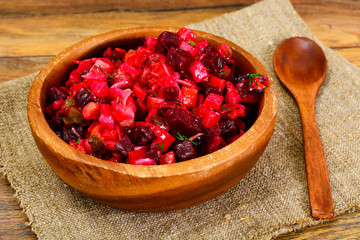 Healthy and Diet Food: Salad with Beets, Onions, Carrots - Vinai