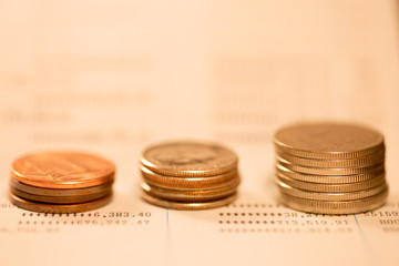 Row of coins  (Business concept)