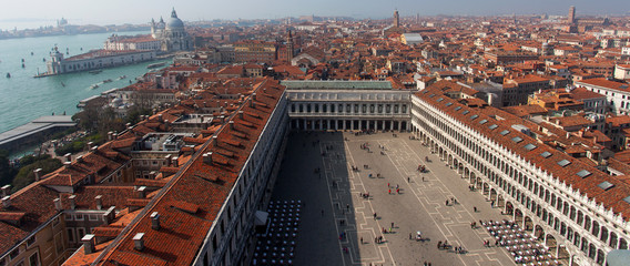 Piazza San Marco, the principal public square of Venice, Italy,