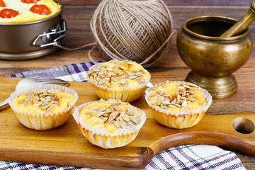 Fresh Cupcakes with Sunflower Seeds