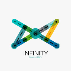 Vector infinity logo, flat colorful design