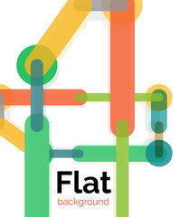 Colorful connected lines on white - abstract background