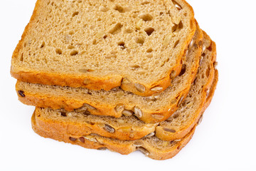 Healthy and diet food: rye bread with sunflower seeds