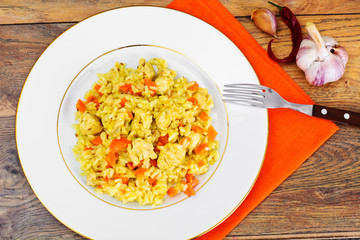 Healthy Food: Pilaf with Meat and Rice