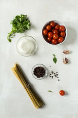 Ingredients for Italian pasta
