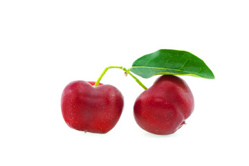 fresh cherry isolated on white background