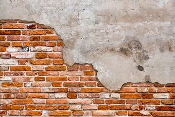 Crédence de cuisine en verre imprimé Mur de briques Vieux mur de briques déchiré