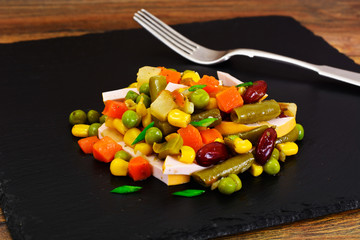 Mexican Mix of Vegetables. Tomatoes, Beans, Celery Root, Green B